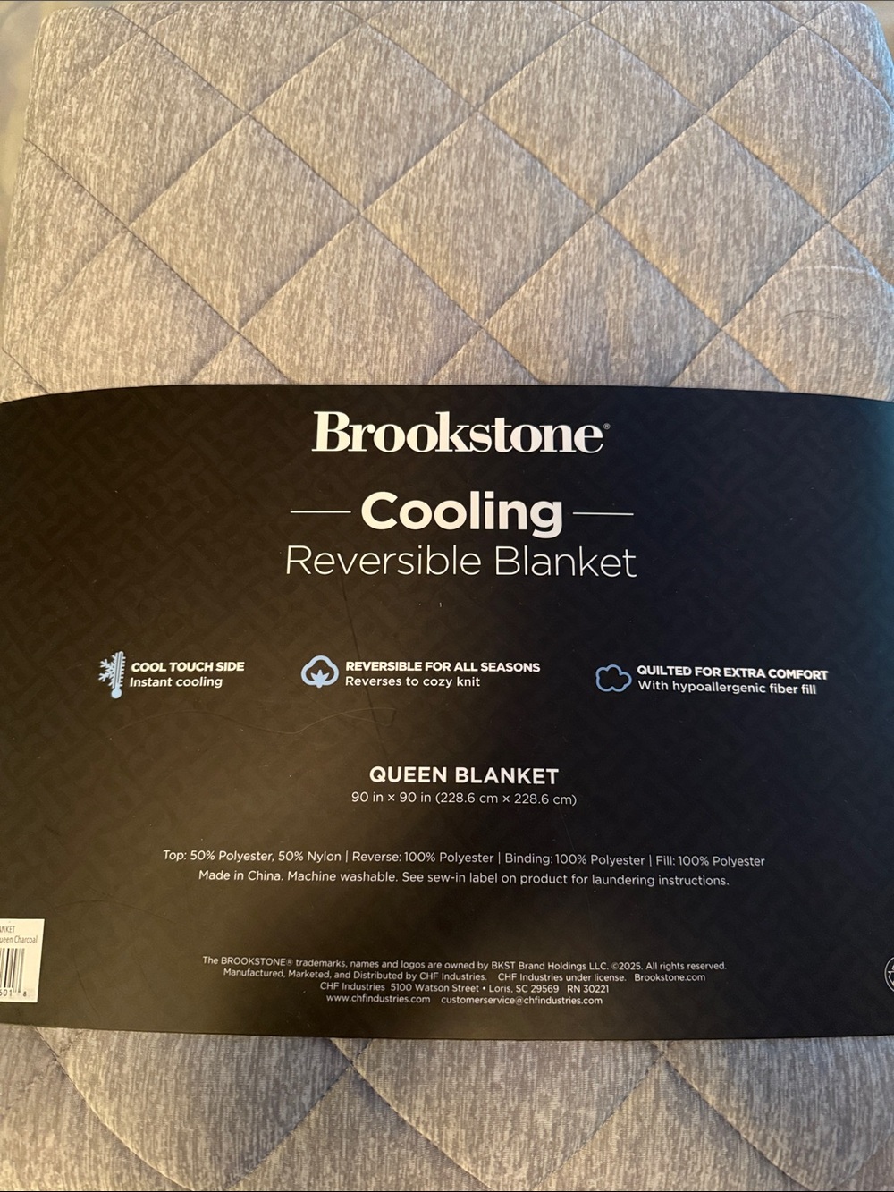 Brookstone Cooling Reversible Blanket -  Gray